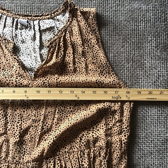 Old Navy Animal Print Sleeveless Tiered Babydoll Mini Dress Size M Boho Leopard - Picture 7 of 10